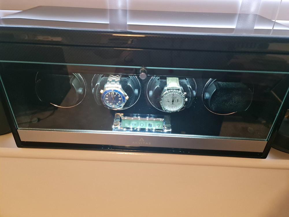 4 Watch Winder in Carbon Fibre with Extra Storage Area by Aevitas - Customer Photo From Matthew Hedges