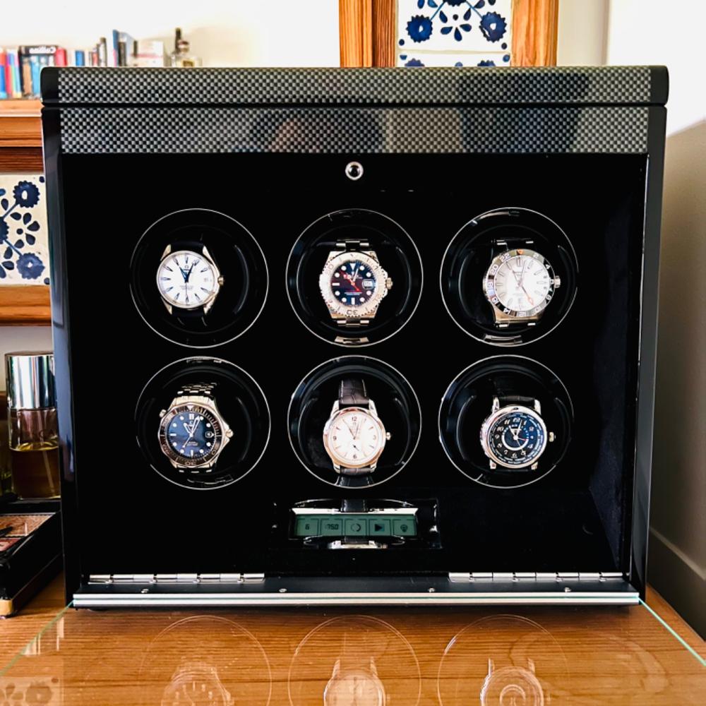 6 Watch Winder in Carbon Fibre with Extra Storage Area by Aevitas - Customer Photo From Matthew Bambery