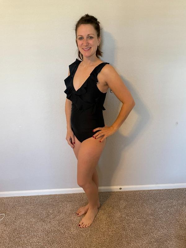 Black Nursing & Maternity One Piece Wrap Swimsuit