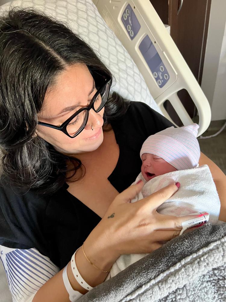 Universal Labor & Delivery Gown | Evergreen Blossom - Customer Photo From Stephanie B.