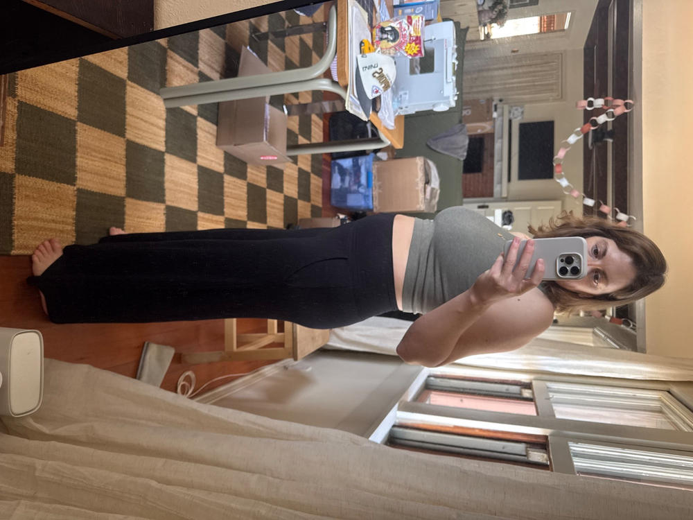 Bamboo Wide Leg Maternity & Postpartum Lounge Pant | Black - Customer Photo From Rachael Gibilterra
