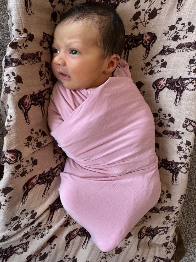 Bamboo Swaddle Blanket | French Blue | Kindred Bravely