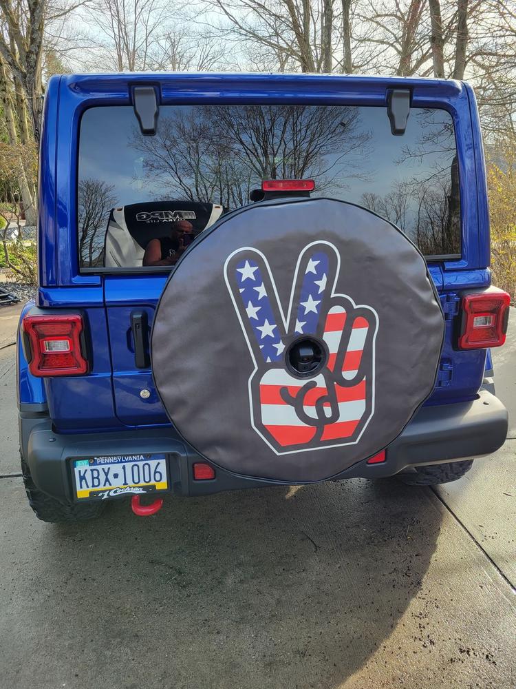 American Flag Punisher Skull Spare Tire Cover For Any Make & Model