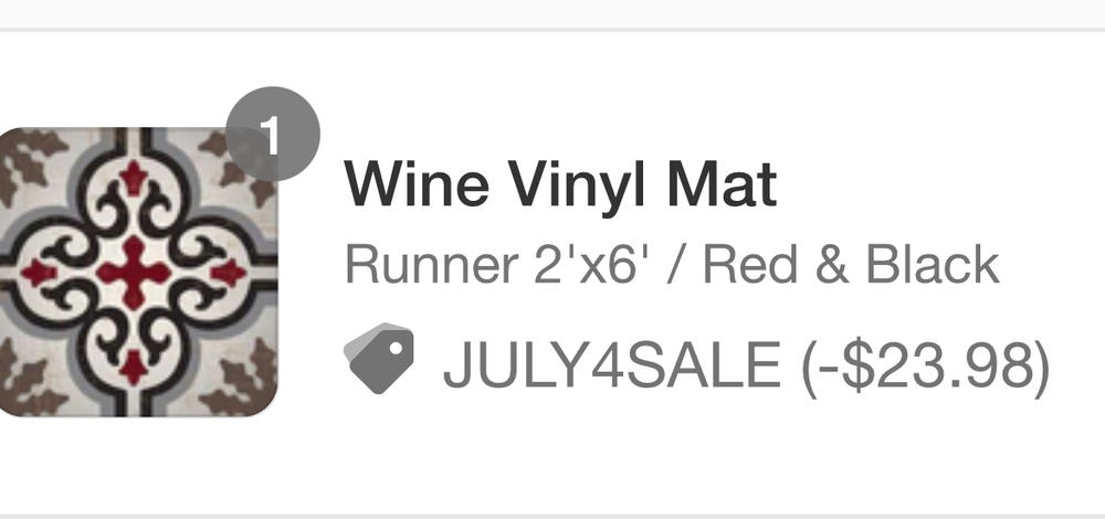 Wine Vinyl Mat - Customer Photo From Diane Payne