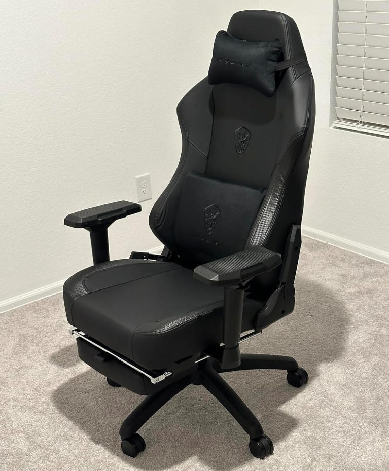 Dowinx Big and Tall Gaming Chair with 4D Armrest and Footrest Black ...