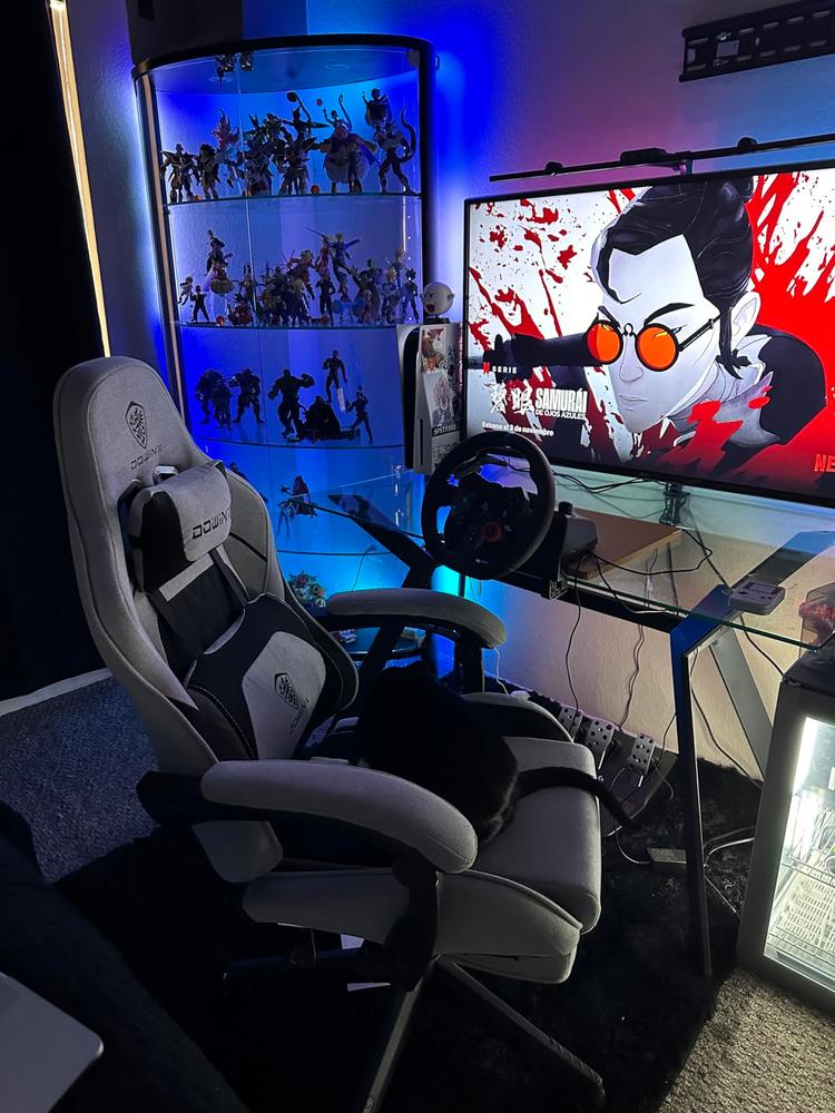 Dowinx Gaming Chair with Footrest 290LBS, Black and Grey - Customer Photo From Edpolo
