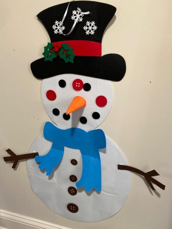 Diy Wall Felt Snowman Set Kids Detachable Felt Christmas - Temu