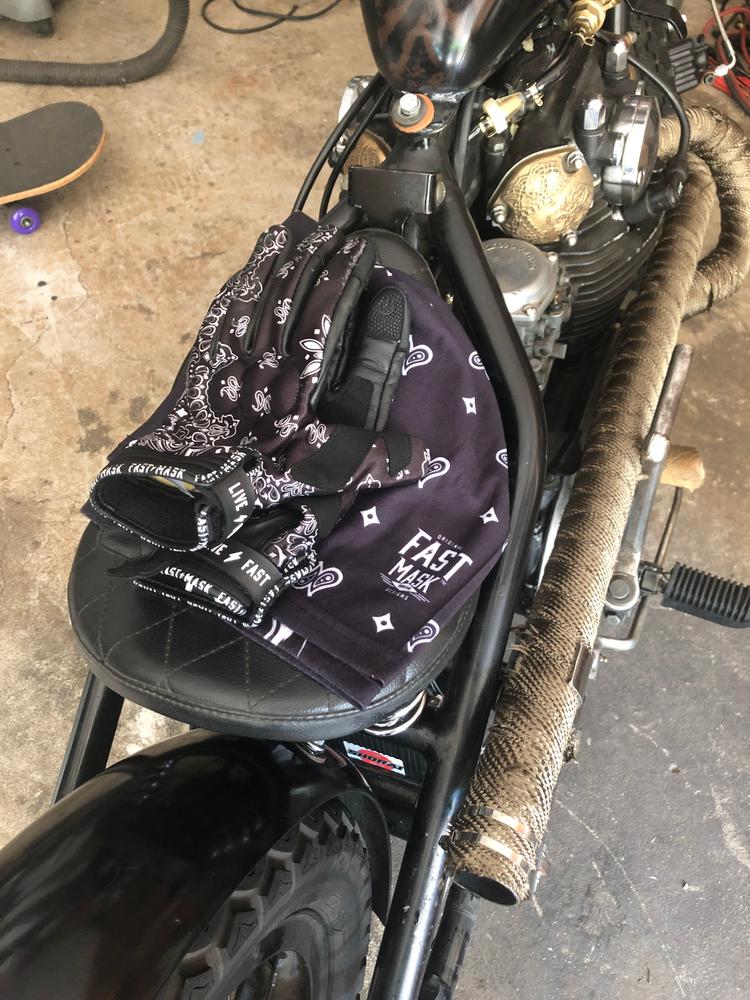 Classic black bandana * Now With Sewn Edges* - Customer Photo From Miguel Casillas