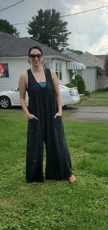 Knit Jumpsuit|Charcoal - Customer Photo From Erica DiGiovanni