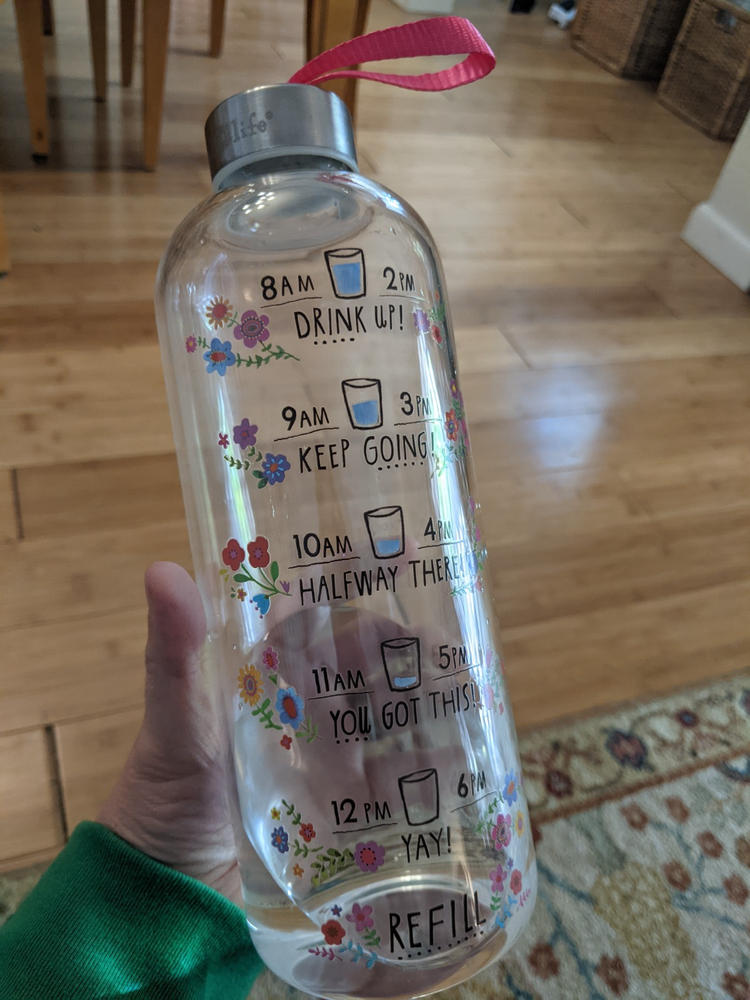 Large Glass Water Bottle Natural Life