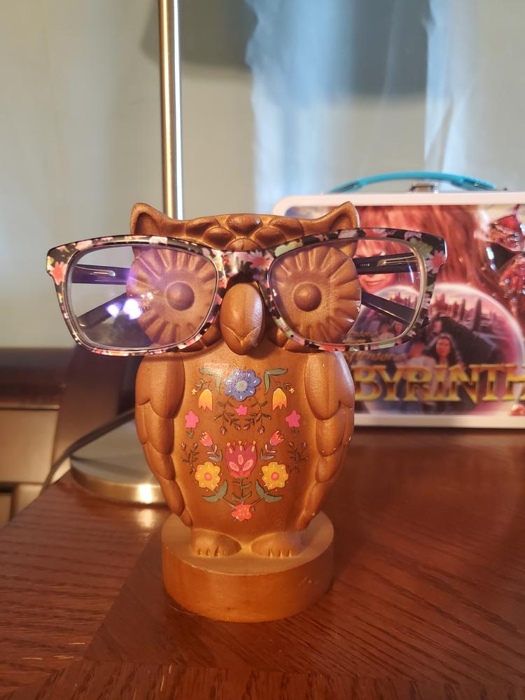 Eyeglass Holder Stand - Owl - Customer Photo From Tracy 