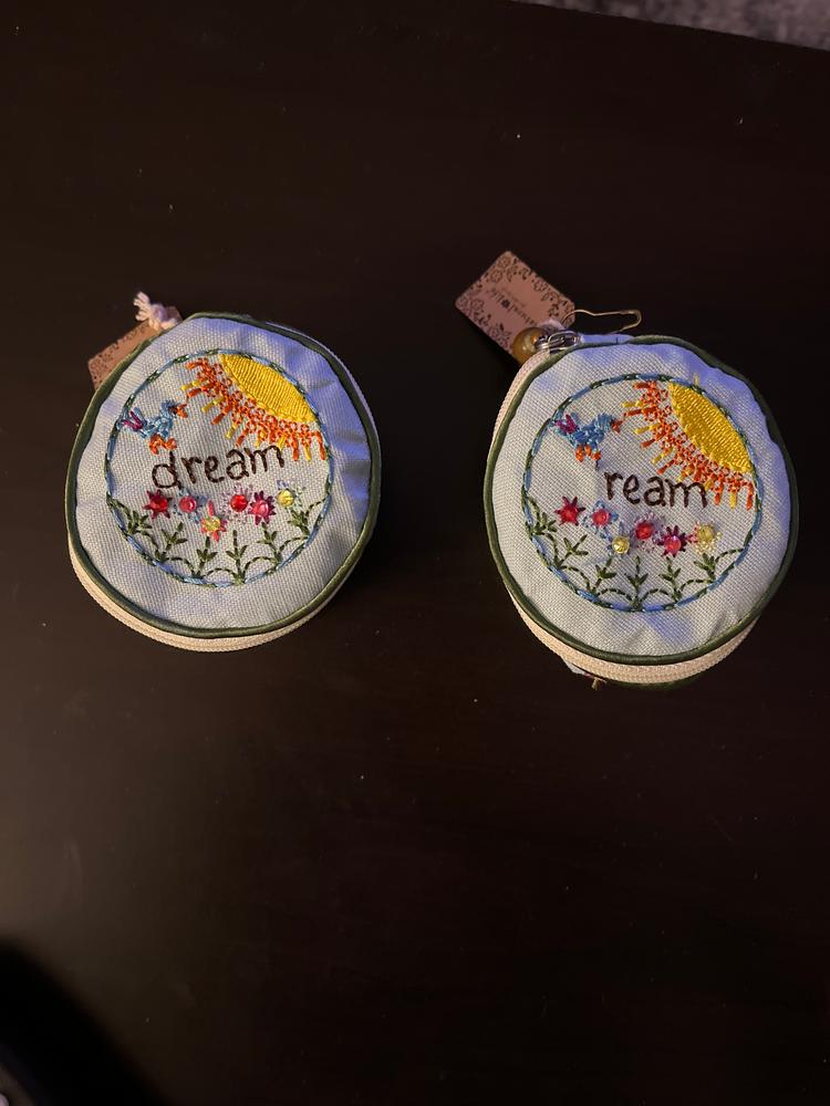 Embroidered Jewelry Round - Customer Photo From Debbie 