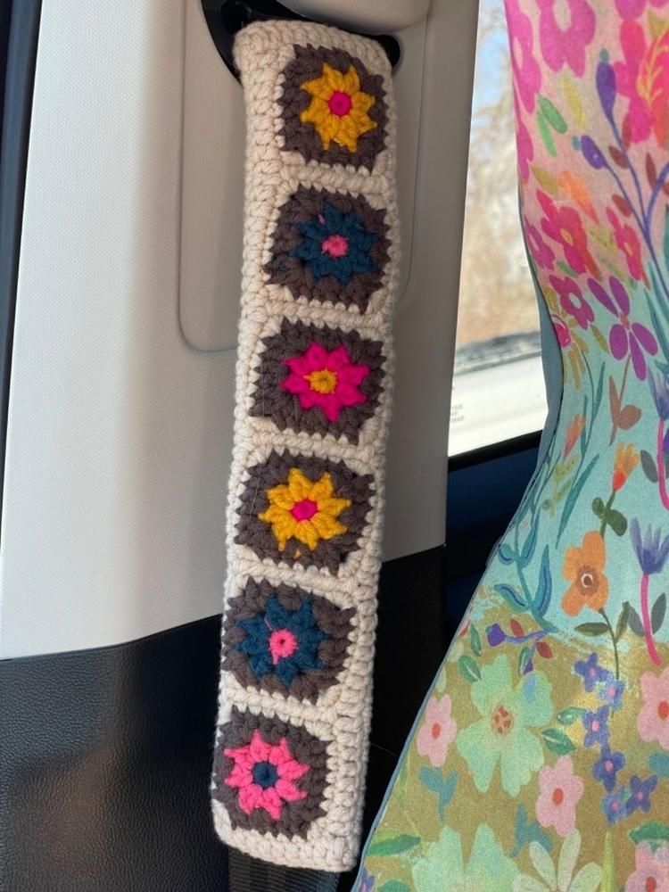Crochet Seatbelt Cover - Cream - Customer Photo From Gabrielle Allan