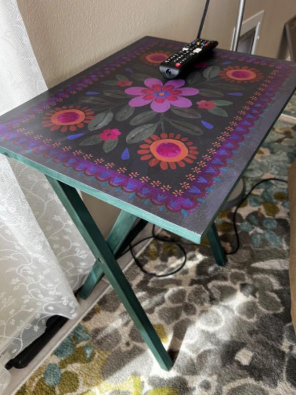 Wooden TV Tray Table - Folk Floral - Customer Photo From Merima Bicic