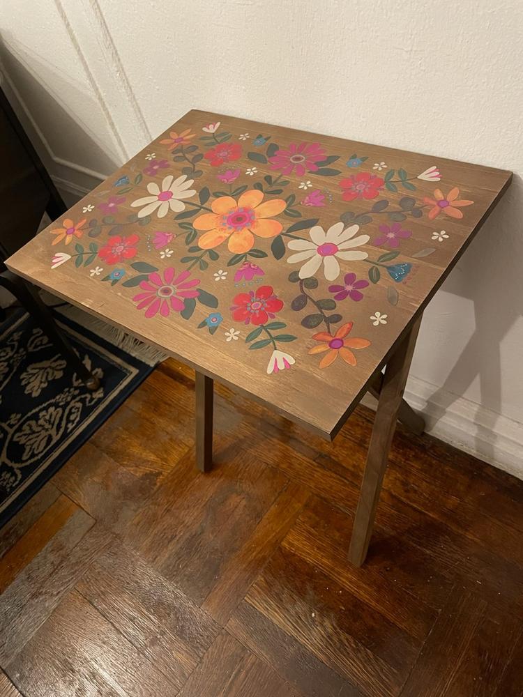 Wooden TV Tray Table - Folk Floral - Customer Photo From Ivy Fitzpatrick