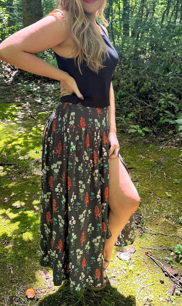 Addie Midi Skirt - Charcoal Bouquet - Customer Photo From Amber silver 