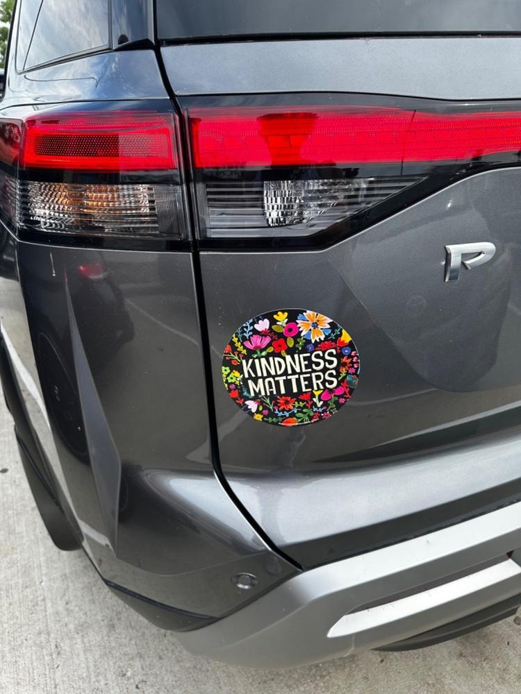 Car Magnet - Kindness Matters Black Floral - Customer Photo From Ashlee Wilsher