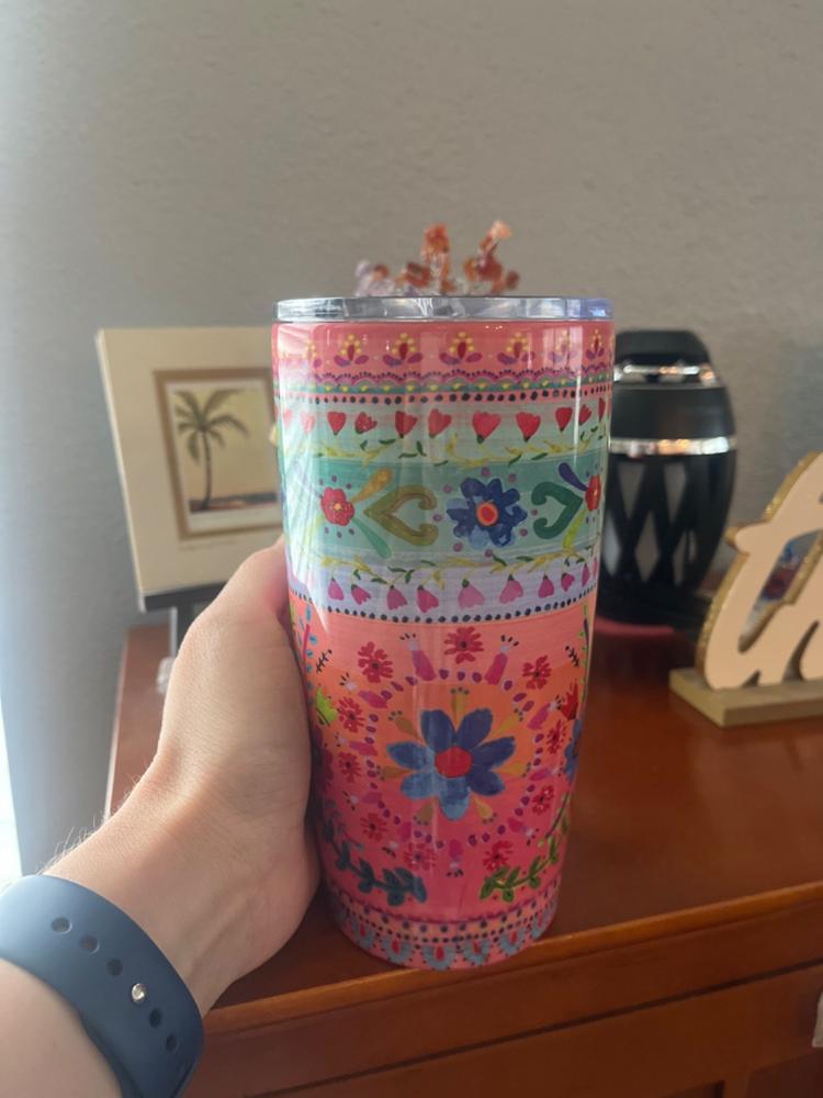 Stainless Steel Tumbler - Border Print - Customer Photo From Kristy Brown 