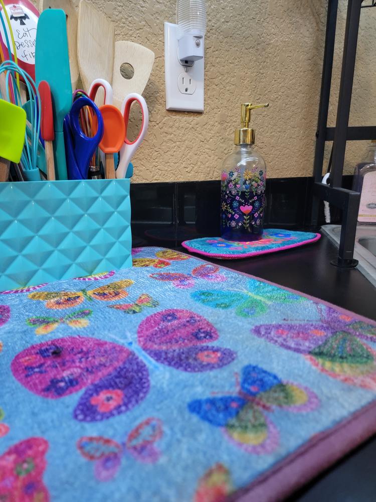 Kitchen Sink Mat, Set of 2 - Bright Florals - Customer Photo From Ruthy Price
