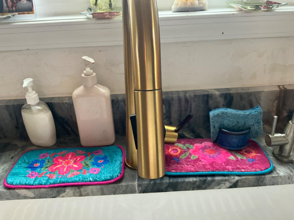 Kitchen Sink Mat, Set of 2 - Bright Florals - Customer Photo From Nan Arpino