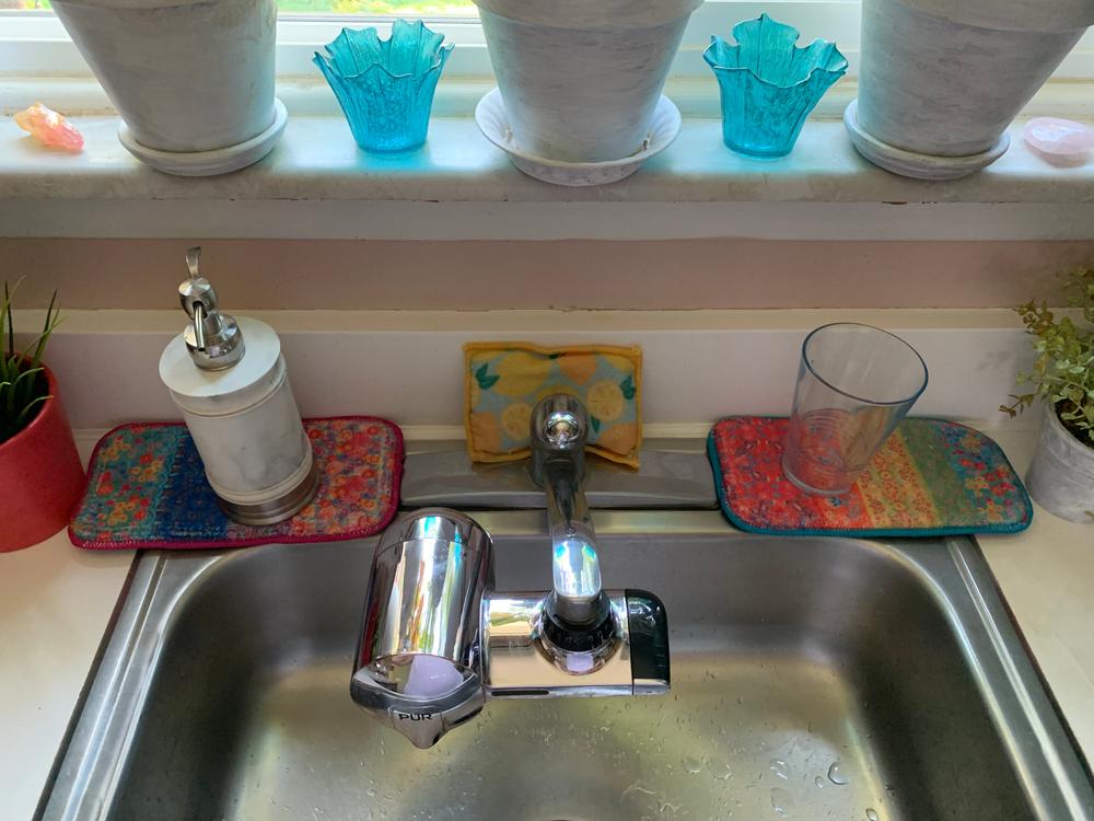 Kitchen Sink Mat, Set of 2 - Bright Florals - Customer Photo From Ellen Rumsey