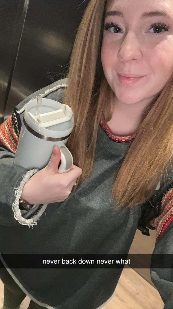 Knit Trim Sweatshirt - Charcoal - Customer Photo From Alexis Miley