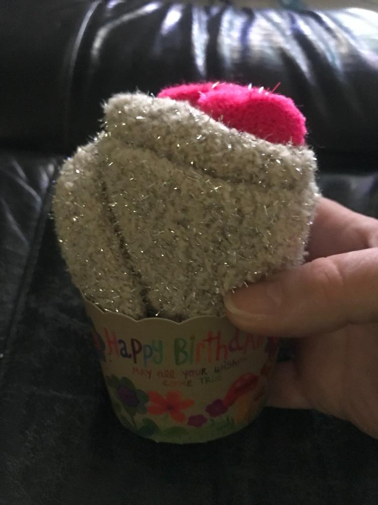 Cupcake Socks - Floral Happy Birthday - Customer Photo From Charlene Fedrizzi