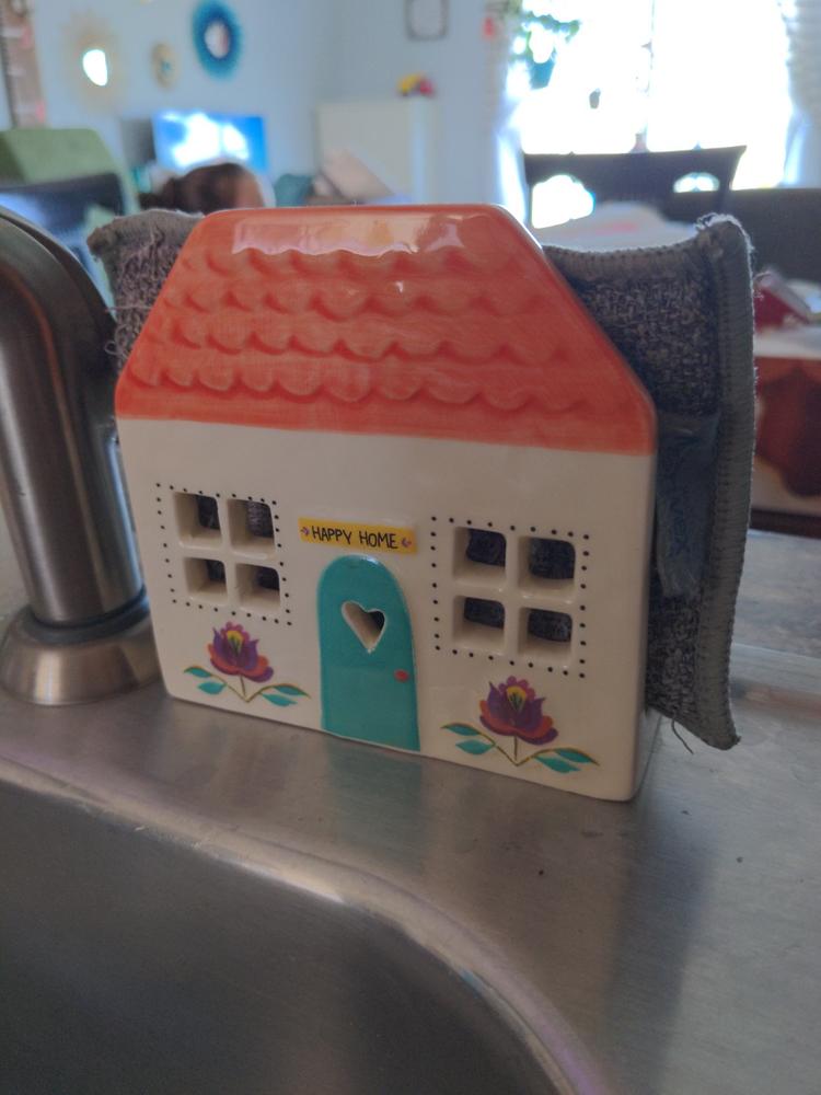 Ceramic Sponge Holder - Happy Home - Customer Photo From Erica Larkin