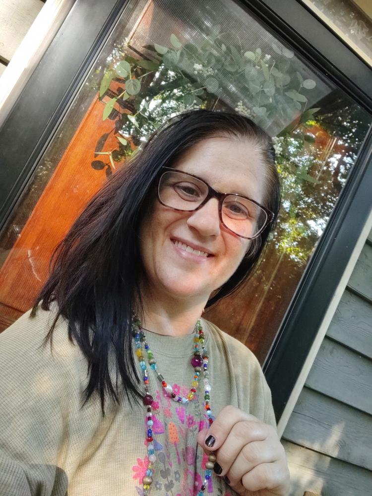Boho Glass & Pearl Beaded Necklace - Multicolor - Customer Photo From Sonnette Murphy