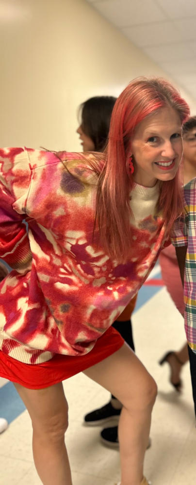 Taylor Oversized Sweater - Magenta Tie-Dye - Customer Photo From Tracey Street