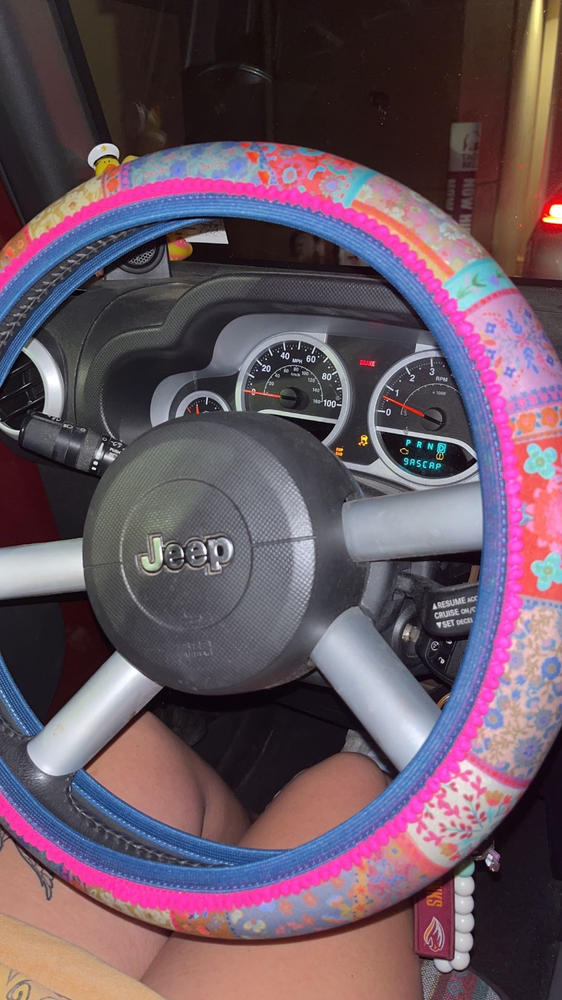 Steering Wheel Cover, 12" - Multi Patchwork - Customer Photo From Madelyn Strauss