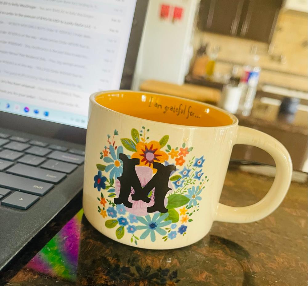Initial Coffee Mug - M - Customer Photo From Marlene