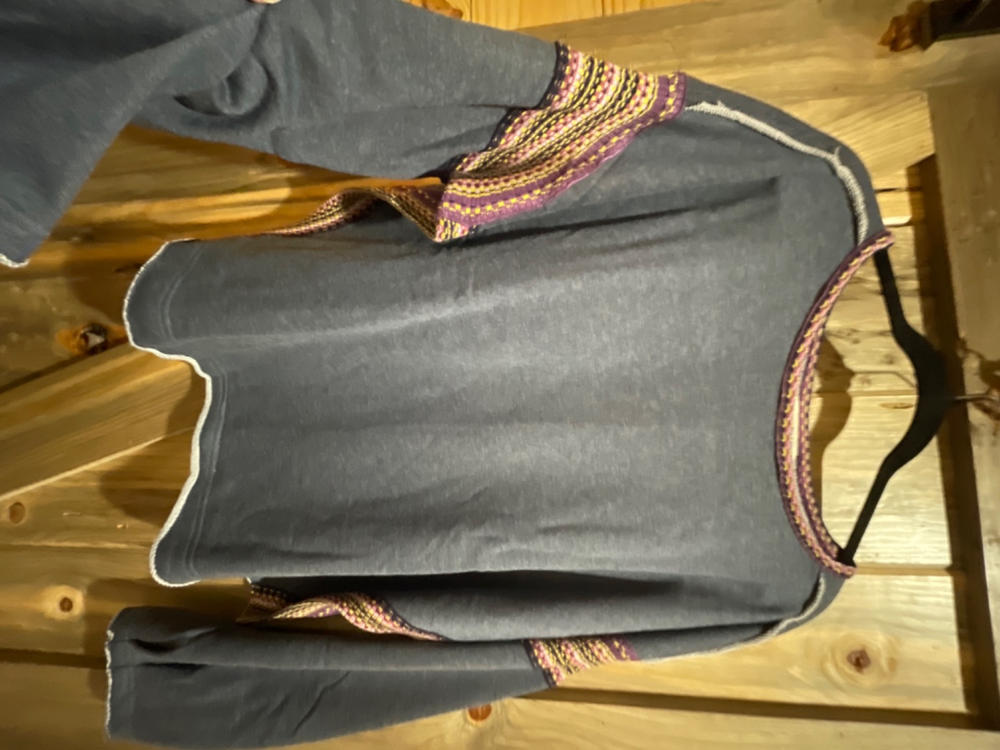 Knit Trim Sweatshirt - Navy - Customer Photo From Keri Lillis