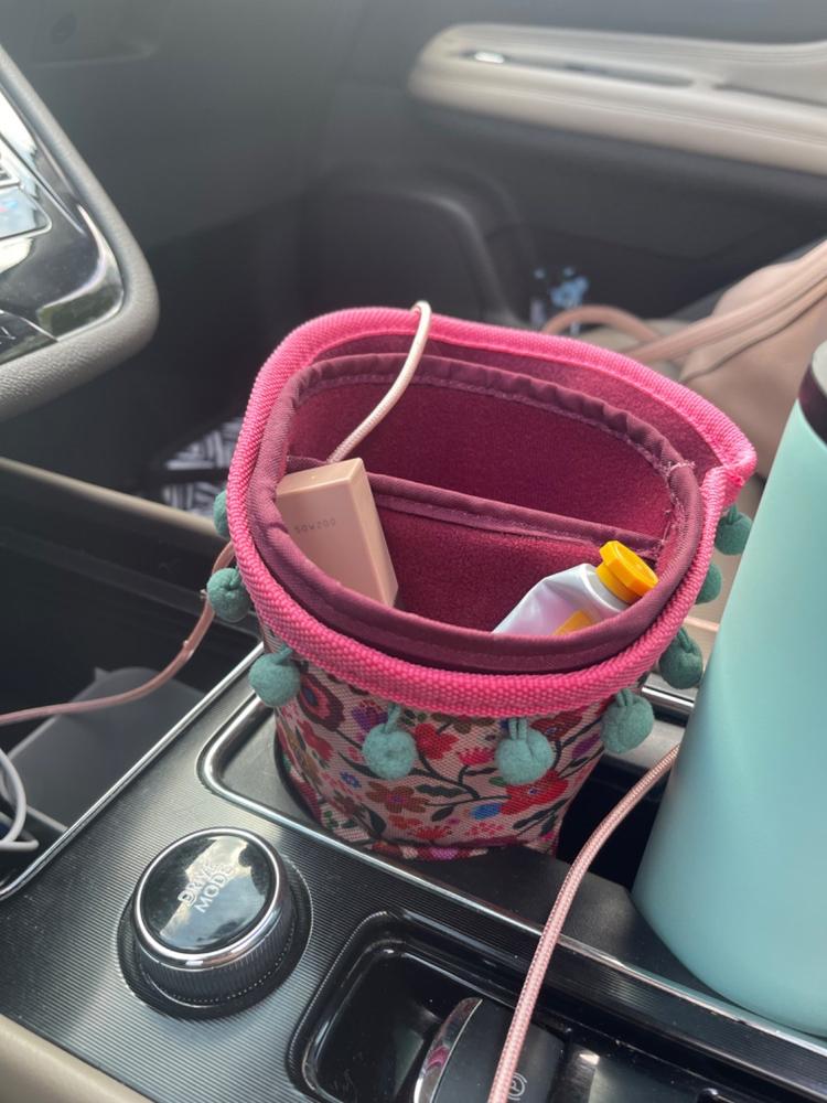 Car Cup Holder Organizer - Pink Floral - Customer Photo From Brittany Taylor