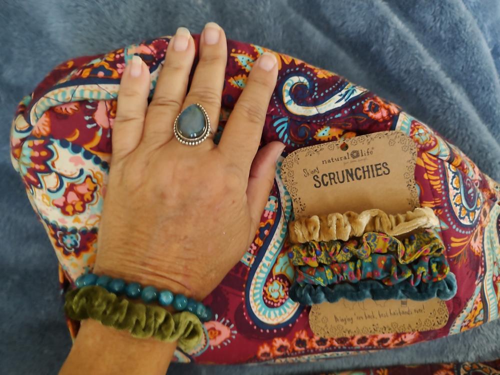 Print and Velvet Scrunchies, Set of 5 - Sage - Customer Photo From Wendy Swartz
