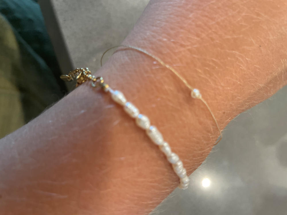 Wishing Pearl Bracelet - Sand - Customer Photo From Kaitlin Spencer
