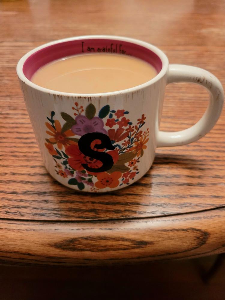 Initial Coffee Mug - S - Customer Photo From Sarai Meza Moreno