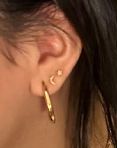 Perfect Tiny Stud Earrings - Star & Moon - Customer Photo From Daphne Sanjuan
