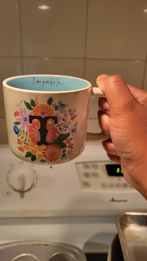 Initial Coffee Mug - T - Customer Photo From Tiahna Yance