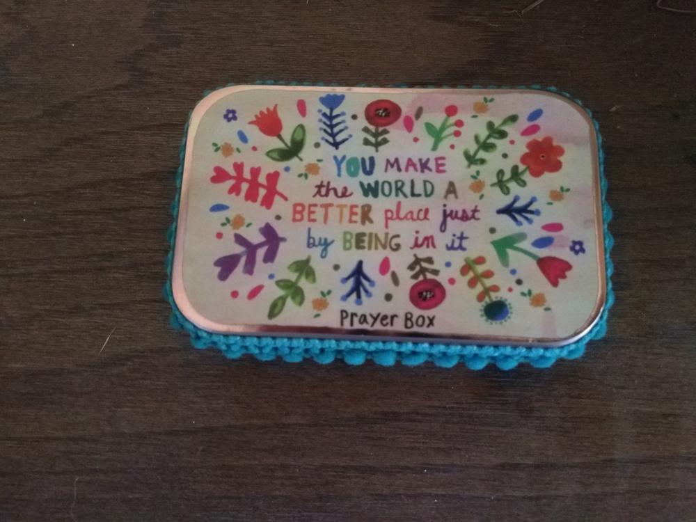 Tin Prayer Box - World Better - Customer Photo From Sarah Meyerzon