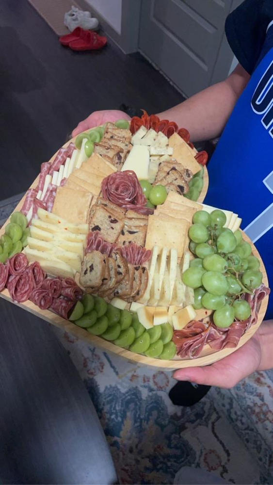 Bamboo Charcuterie Serving Board with Bowl - Heart - Customer Photo From Carol Stertzer