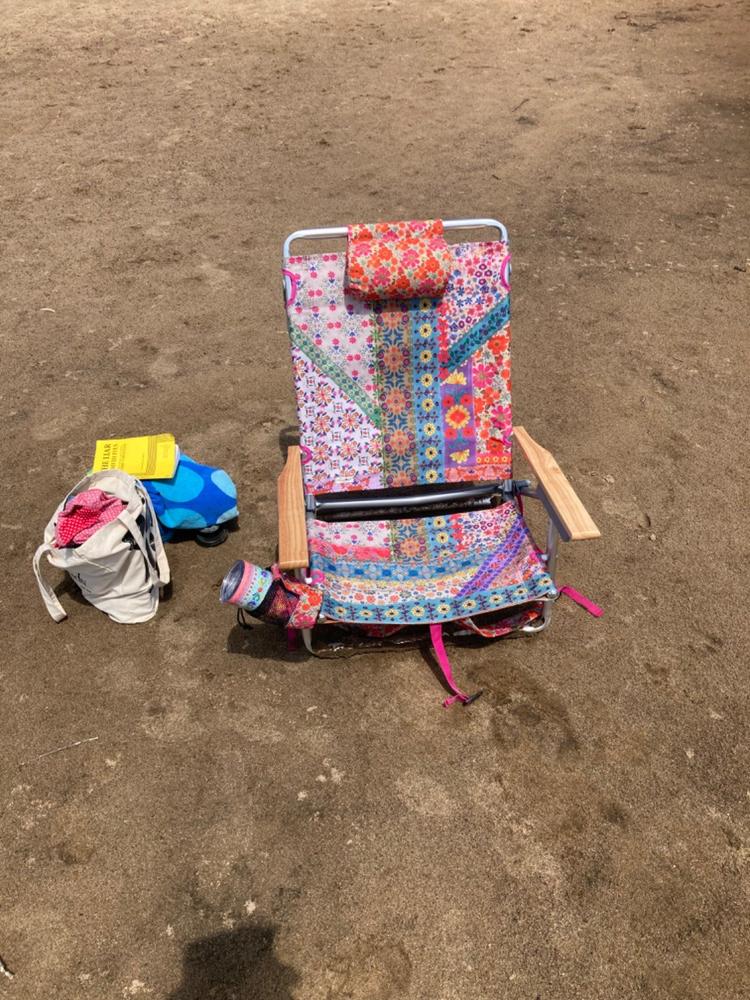 Folding Backpack Beach Chair - Vintage Patchwork - Customer Photo From Laura Rook