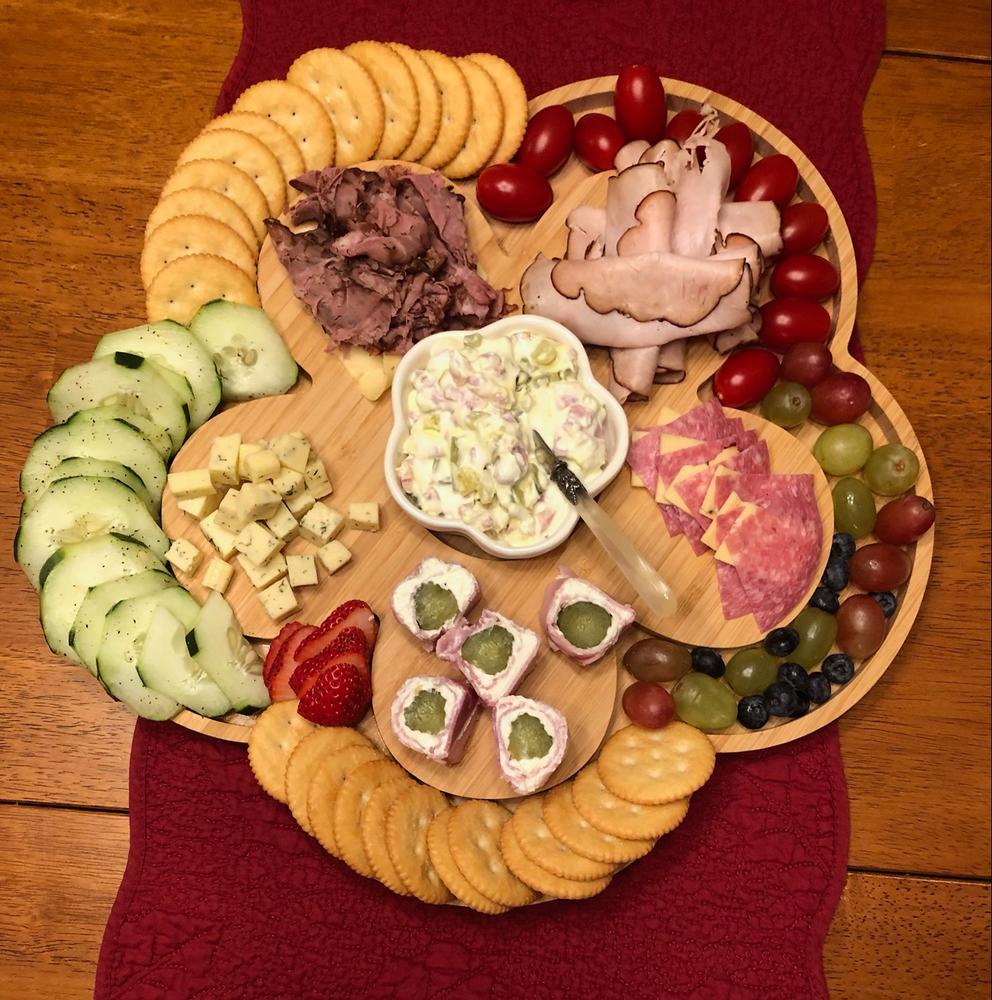 Bamboo Charcuterie Serving Board with Bowl - Flower - Customer Photo From Cathy