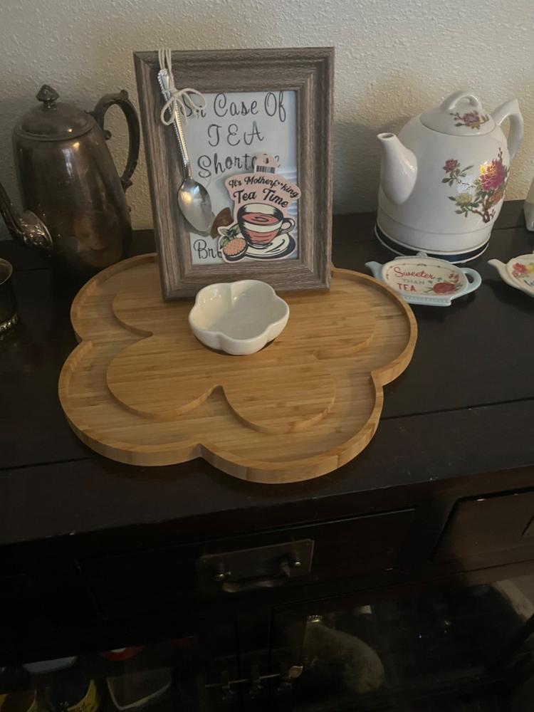 Bamboo Charcuterie Serving Board with Bowl - Flower - Customer Photo From Darla Lionberger