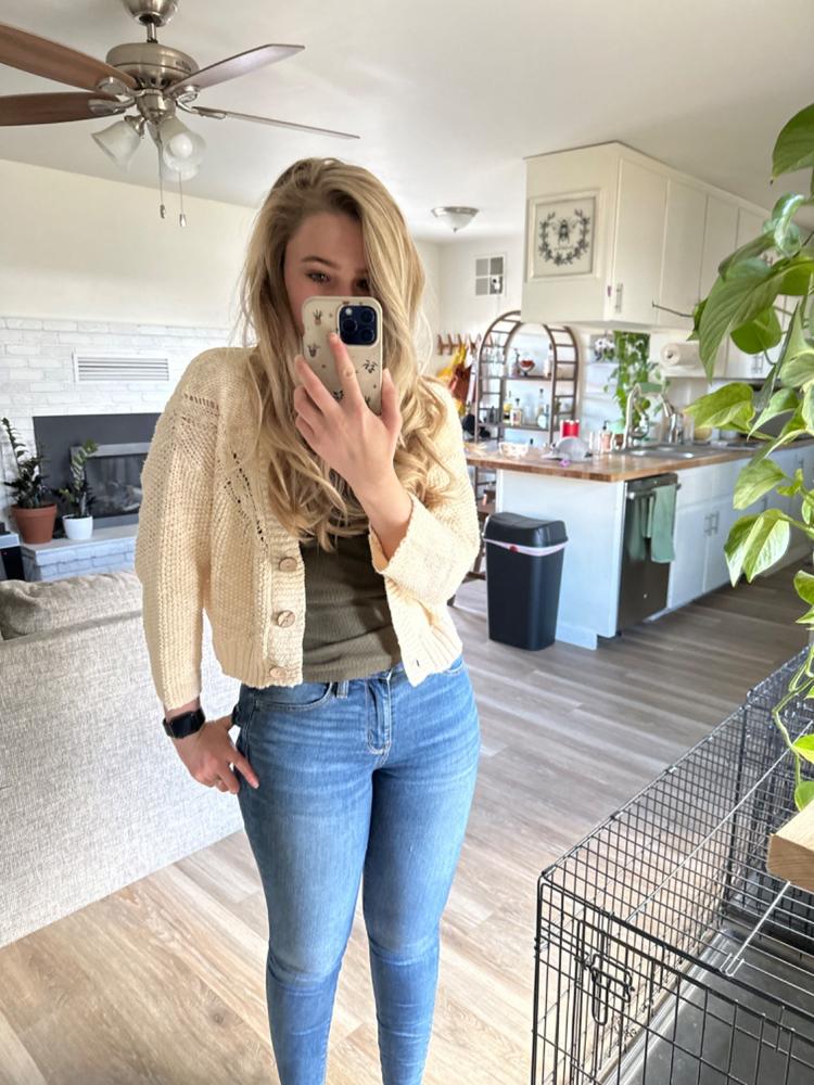 Cable Knit Cardigan - Cream - Customer Photo From Molly Hunter