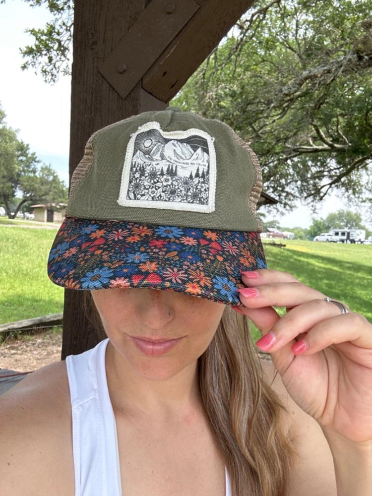 Canvas Trucker Hat - Mountains - Customer Photo From Aerial Boultinghouse