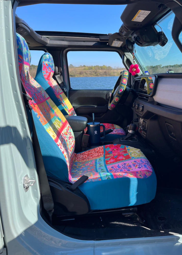 Front Car Seat Cover, Set of 2 - Patchwork - Customer Photo From Ashton Cousins