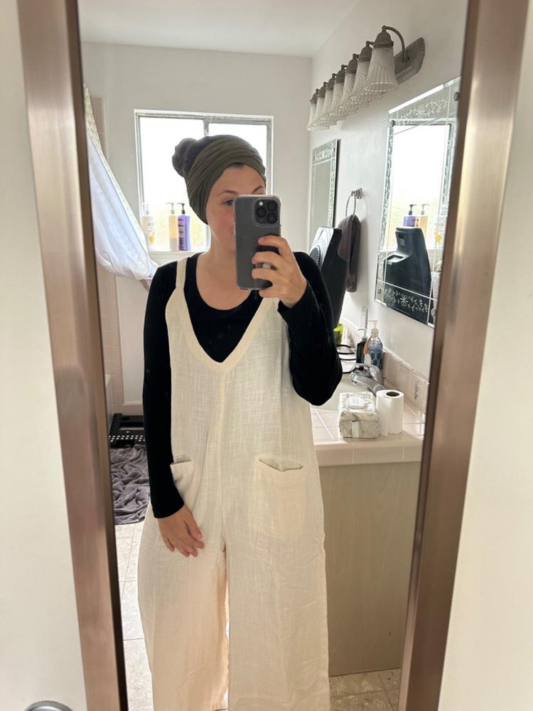 Chelsea Cotton Jumpsuit - Ivory - Customer Photo From Taylor Hans