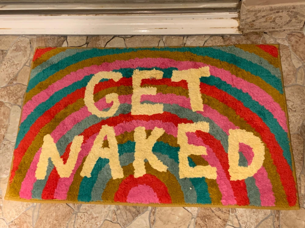 Tufted Cotton Bath Mat - Get Naked Rainbow - Customer Photo From Sybil Hunter