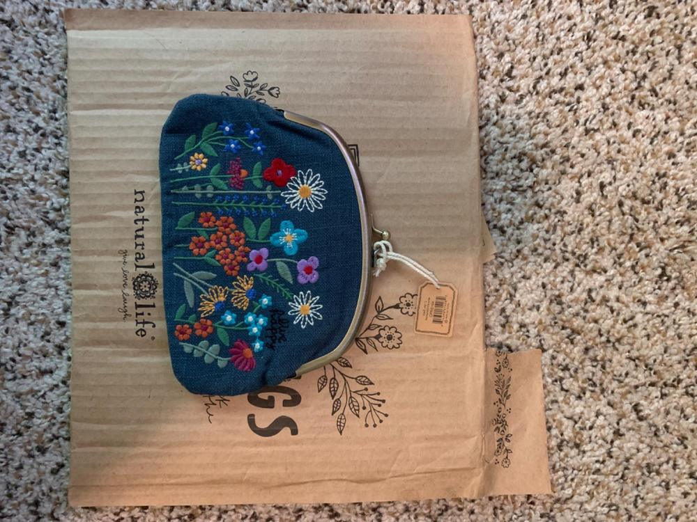 Embroidered Coin Purse - Washed Navy - Customer Photo From Brooke Whitney